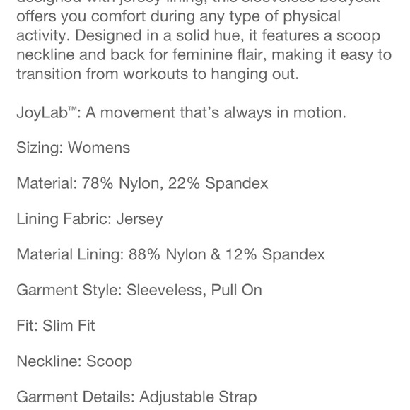 JoyLab Flare Leg Sleeveless Bodysuit Unitard Jumpsuit One-Piece M L XL NWT - Picture 5 of 14